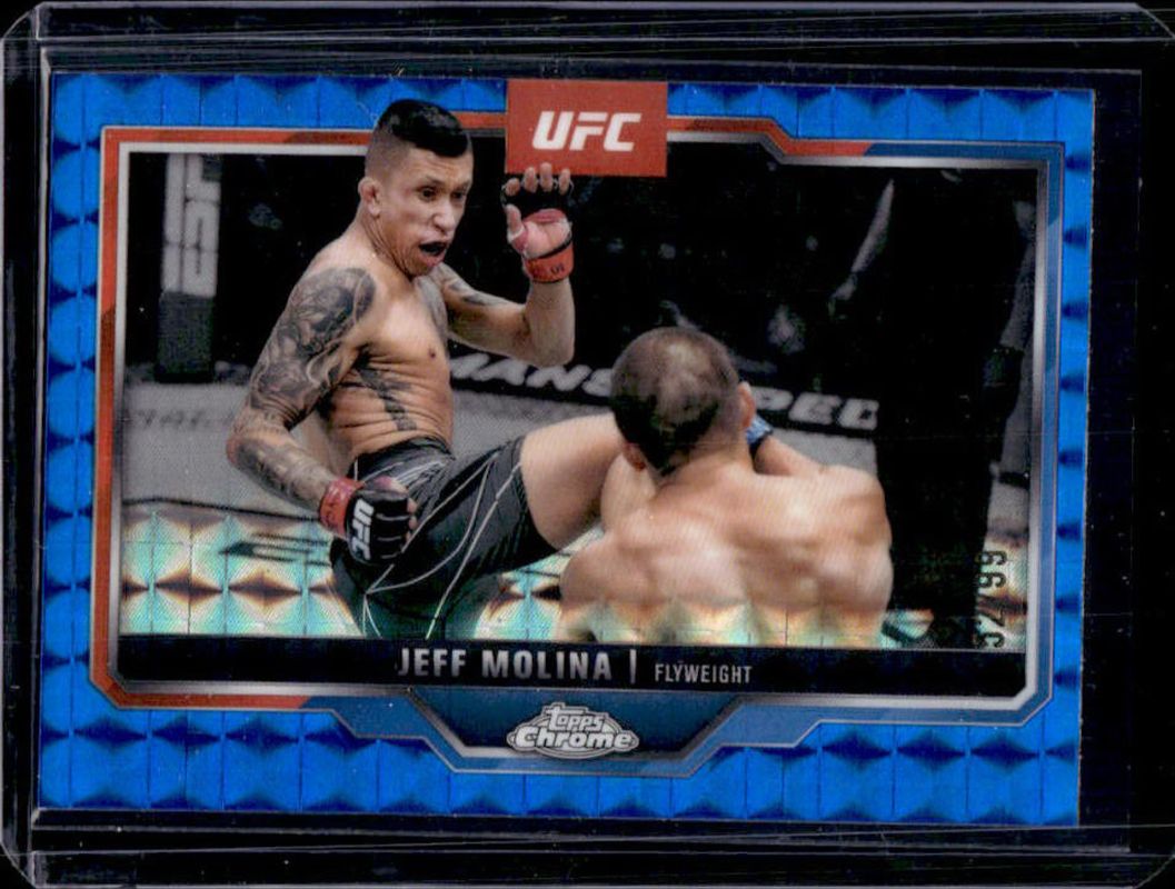 2025 Topps Chrome UFC #90 Blue Geometric Refractor /99