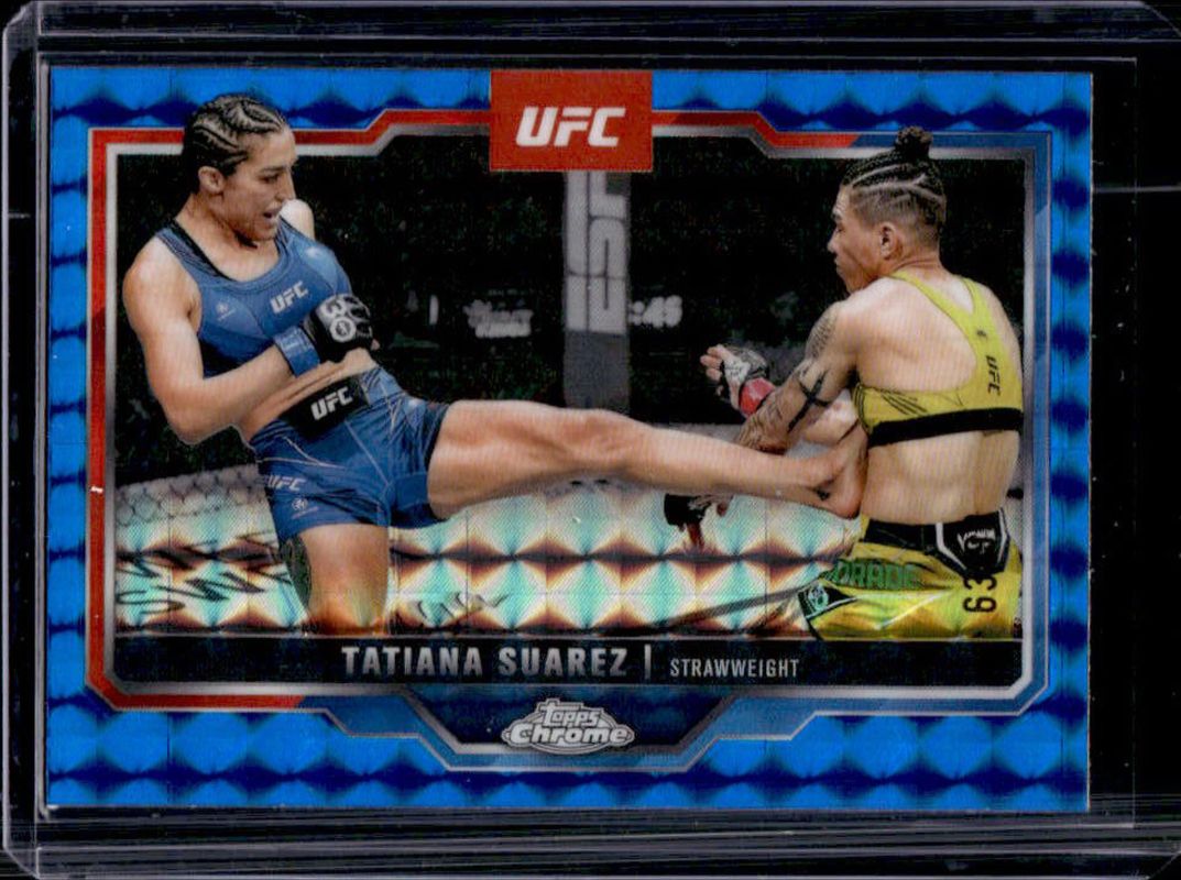 Tatiana Suarez 2025 Topps Chrome UFC #72 Blue Geometric Refractor /99 RAW