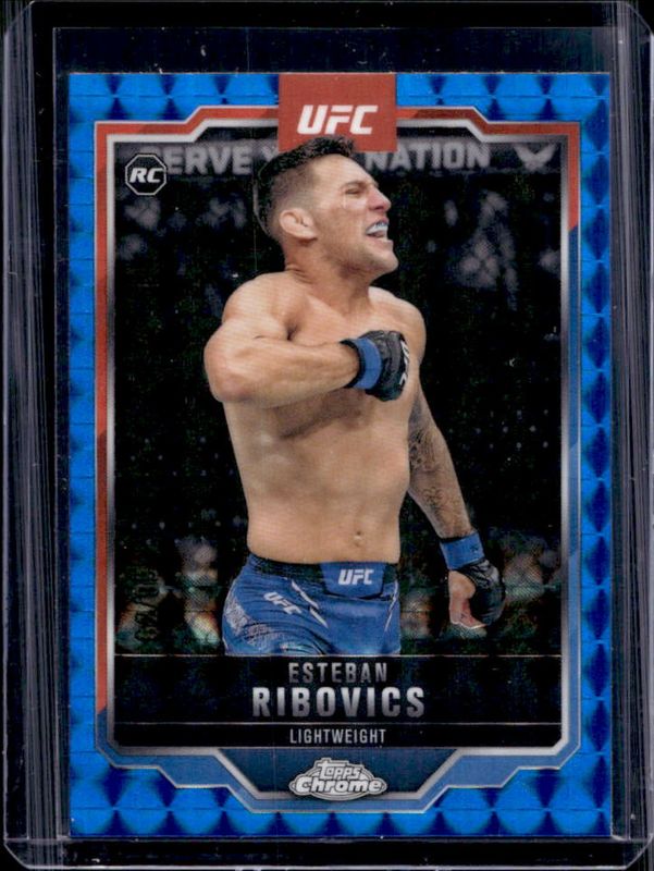 2025 Topps Chrome UFC #75 Blue Geometric Refractor /99