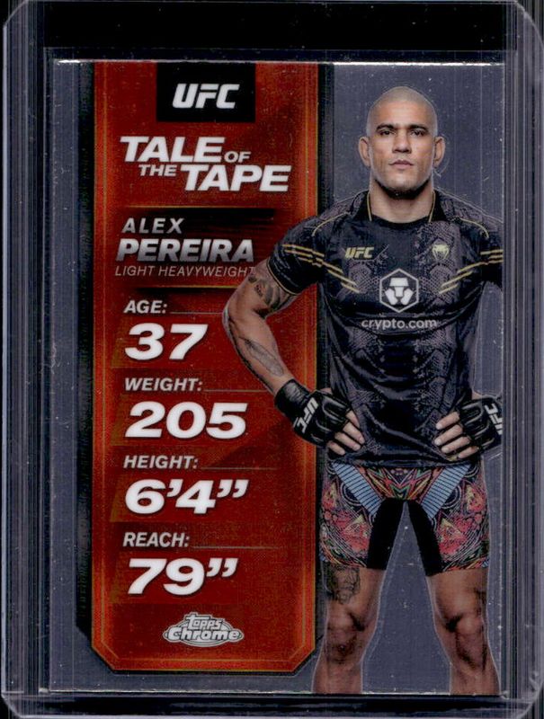 Alex Pereira 2025 Topps Chrome UFC #TTT-9 Tale of the Tape RAW