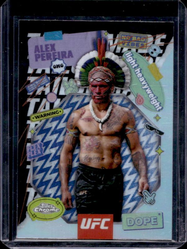 Alex Pereira 2025 Topps Chrome UFC #TRM-7 Tailor Made - Refractor RAW