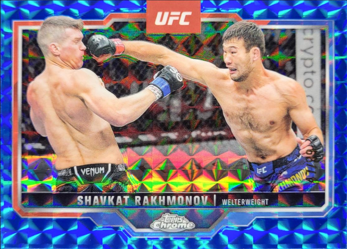 Shavkat Rakhmonov 2025 Topps Chrome UFC #125 Blue Geometric Refractor /99 RAW