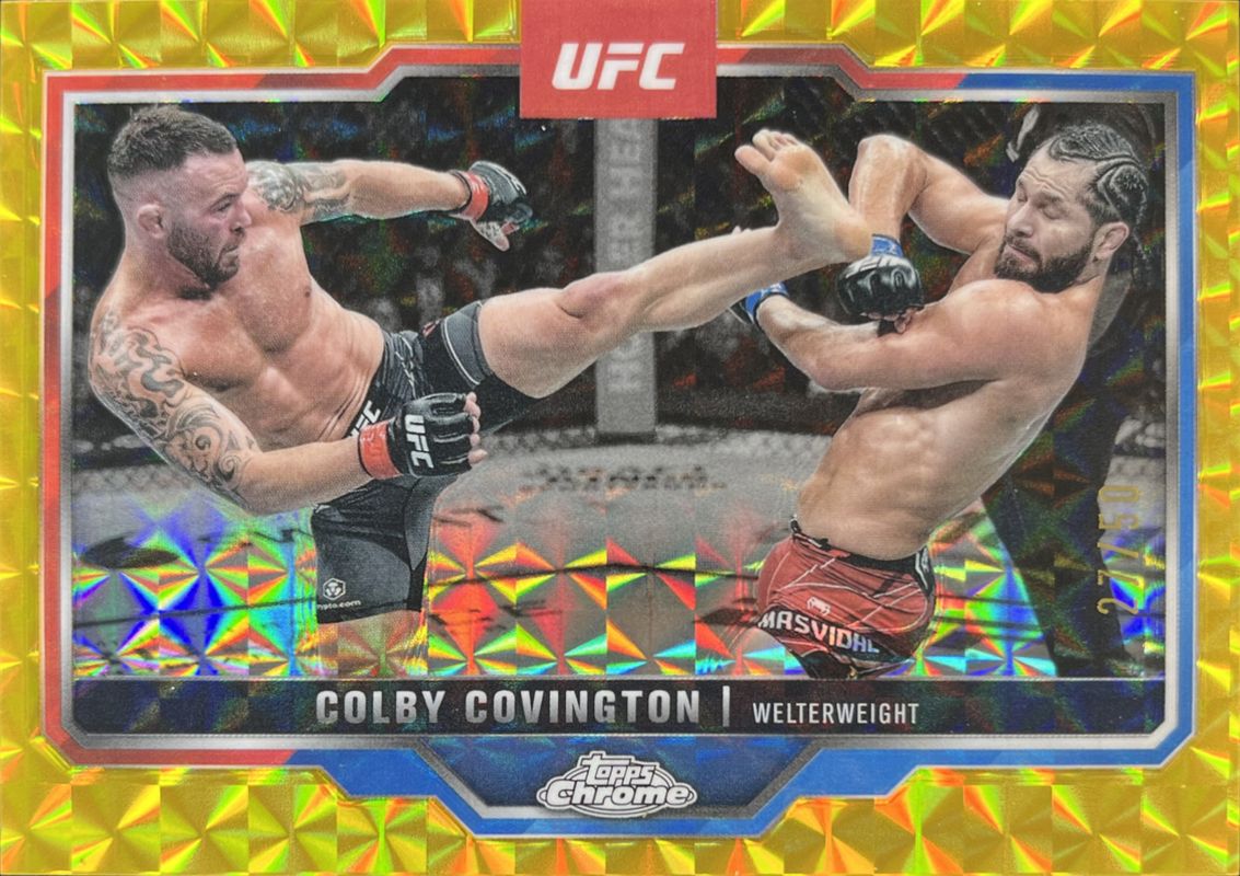 Colby Covington 2025 Topps Chrome UFC #154 Gold Geometric Refractor /50 RAW