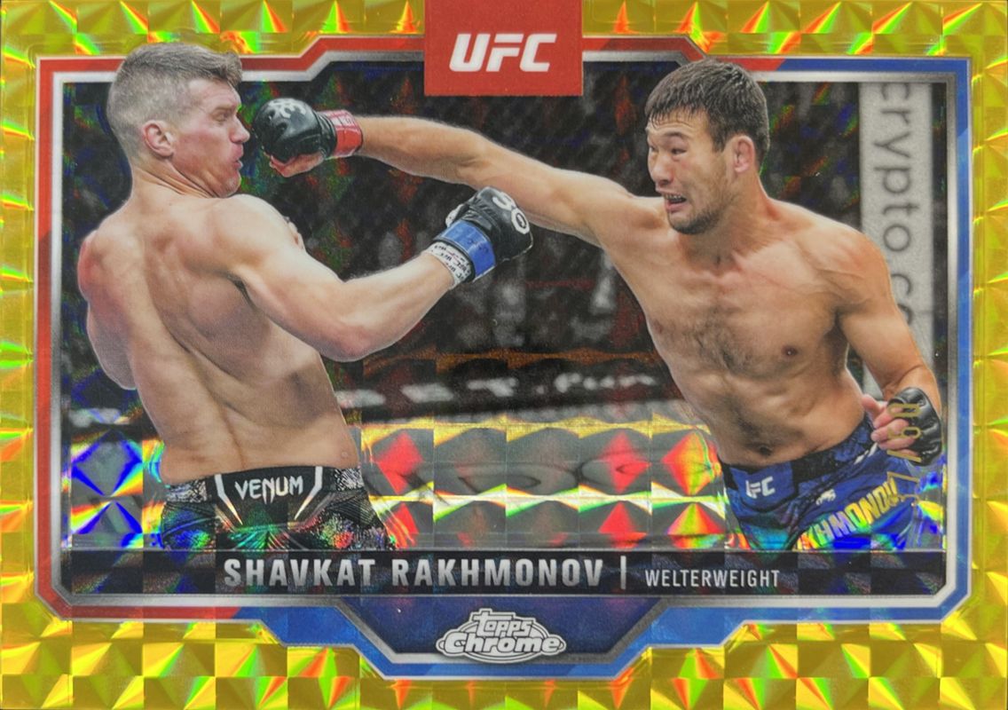Shavkat Rakhmonov 2025 Topps Chrome UFC #125 Gold Geometric Refractor /50 RAW