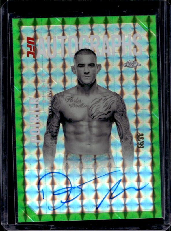 Dustin Poirier 2025 Topps Chrome UFC #OLA-DP Octagon Legends Autographs - Green Geometric Refractor /99 RAW