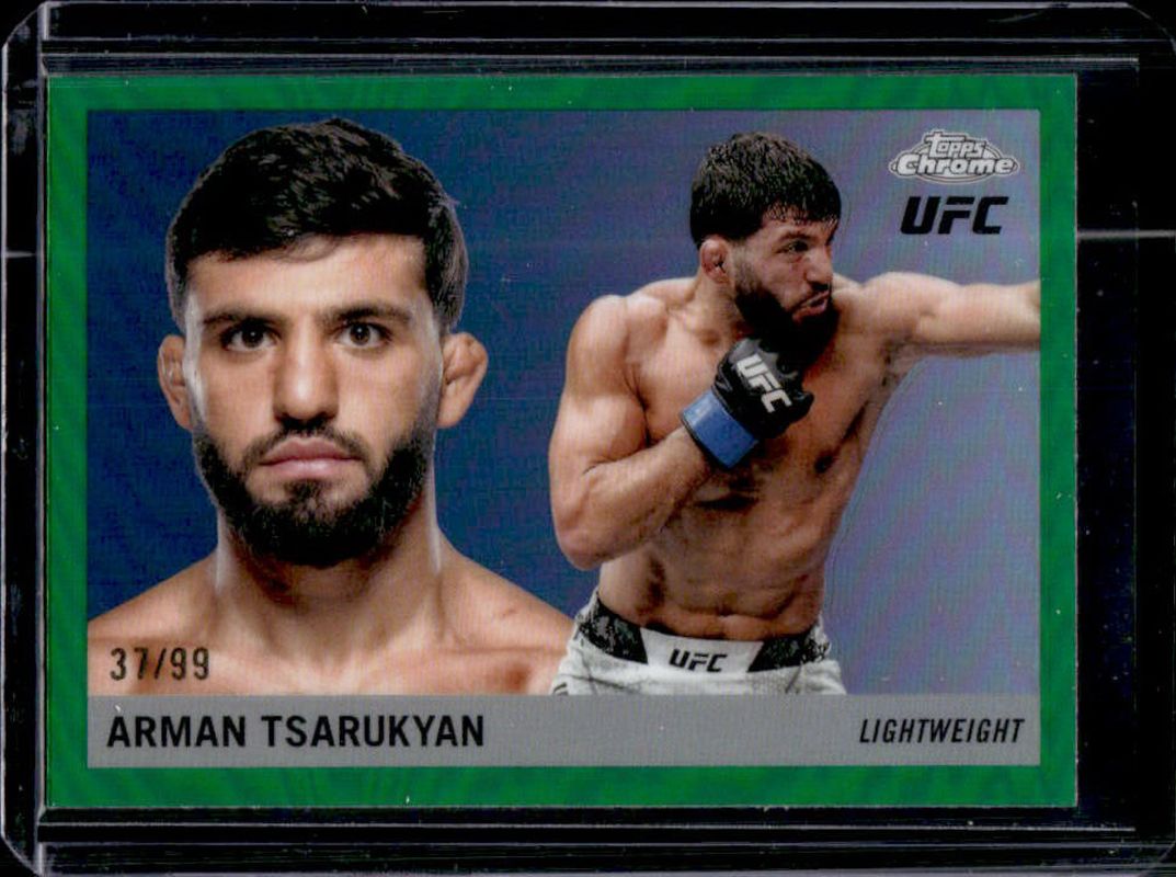 Arman Tsarukyan 2025 Topps Chrome UFC #55T-12 1955 Topps - Green Refractor /99 RAW