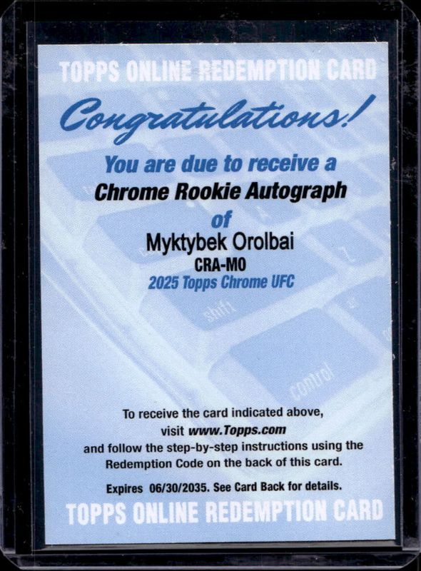 2025 Topps Chrome UFC #CRA-MO Chrome Rookie Autographs