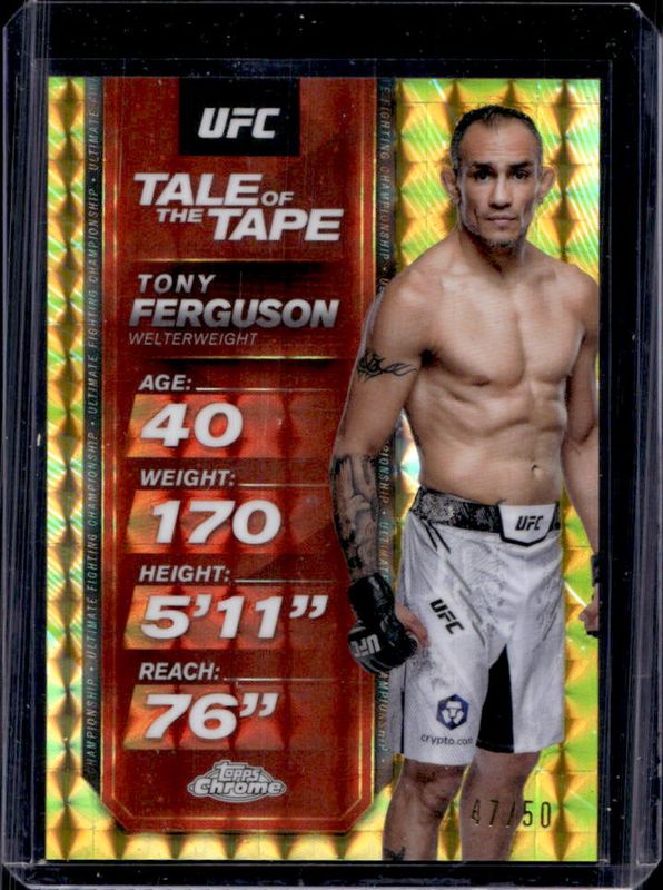 2025 Topps Chrome UFC #TTT-10 Tale of the Tape - Gold Geometric Refractor /50