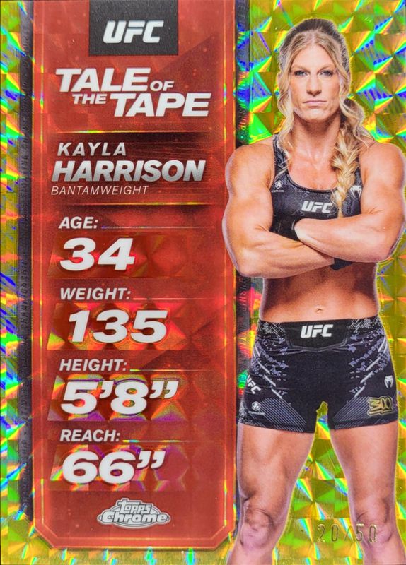 2025 Topps Chrome UFC #TTT-7 Tale of the Tape - Gold Geometric Refractor /50