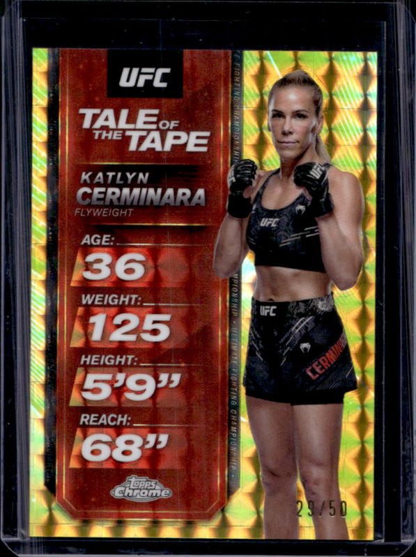 2025 Topps Chrome UFC #TTT-13 Tale of the Tape - Gold Geometric Refractor /50