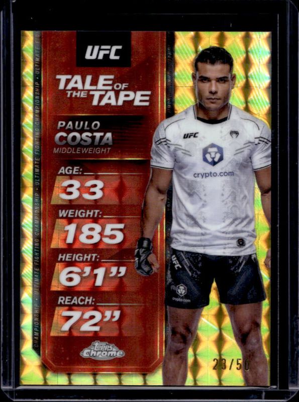 2025 Topps Chrome UFC #TTT-3 Tale of the Tape - Gold Geometric Refractor /50
