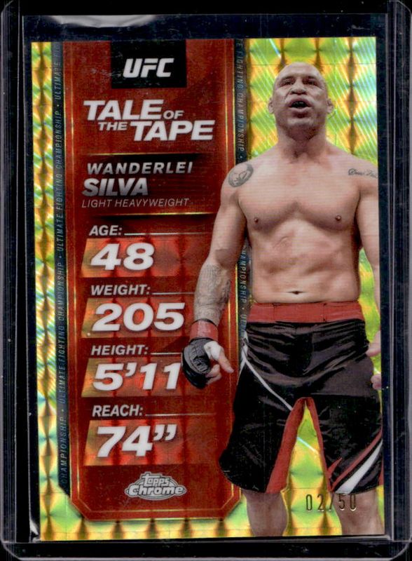 2025 Topps Chrome UFC #TTT-16 Tale of the Tape - Gold Geometric Refractor /50