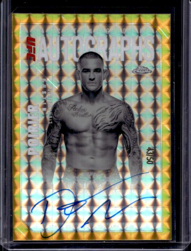 Dustin Poirier 2025 Topps Chrome UFC #OLA-DP Octagon Legends Autographs - Gold Geometric Refractor /50 RAW