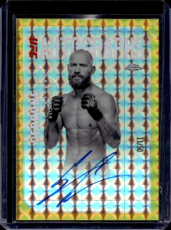 2025 Topps Chrome UFC #OLA-DE Octagon Legends Autographs - Gold Geometric Refractor /50