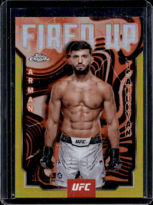 Arman Tsarukyan 2025 Topps Chrome UFC #FUP-6 Fired Up - Gold Refractor /50 RAW