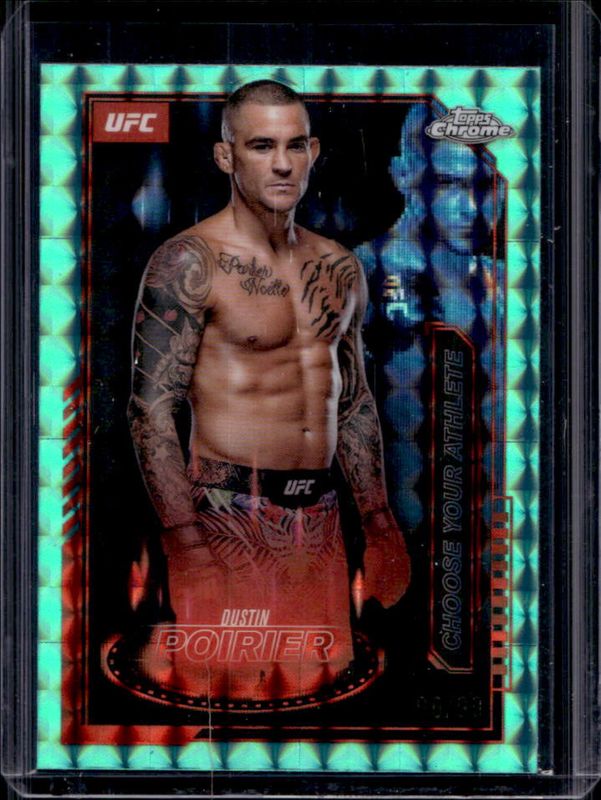 Dustin Poirier 2025 Topps Chrome UFC #MCL-1 Mission Control - Aqua Geometric Refractor /99 RAW