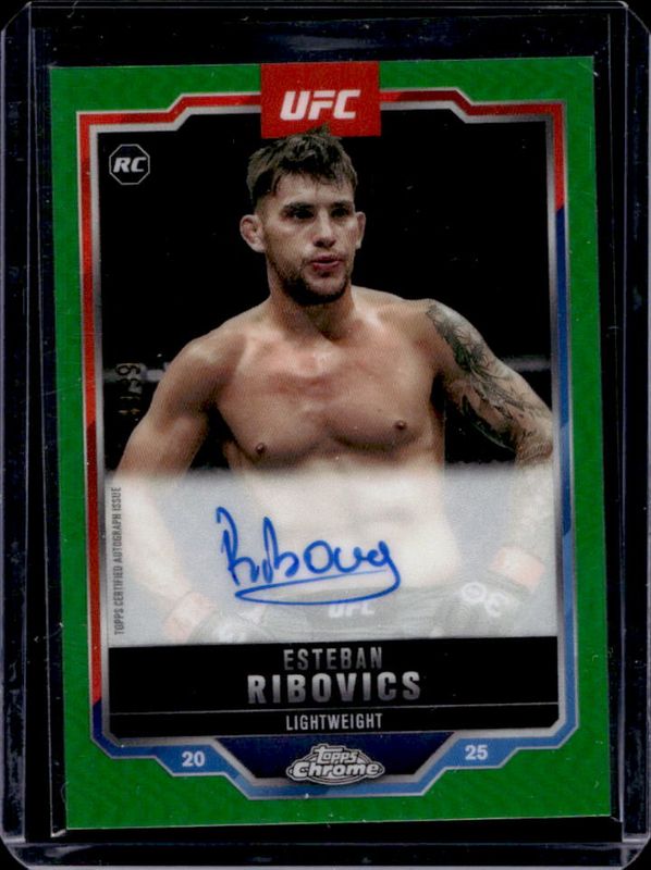 2025 Topps Chrome UFC #CRA-ER Chrome Rookie Autographs - Green Refractor /99