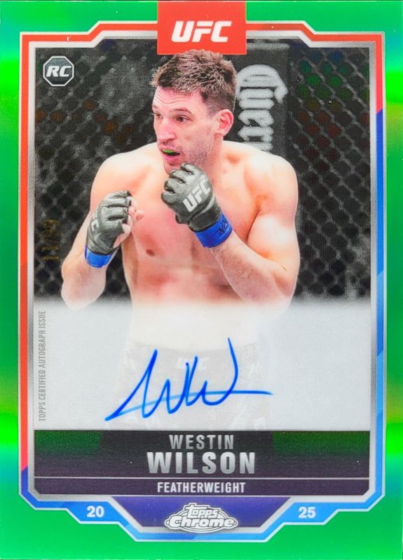 2025 Topps Chrome UFC #CRA-WW Chrome Rookie Autographs - Green Refractor /99