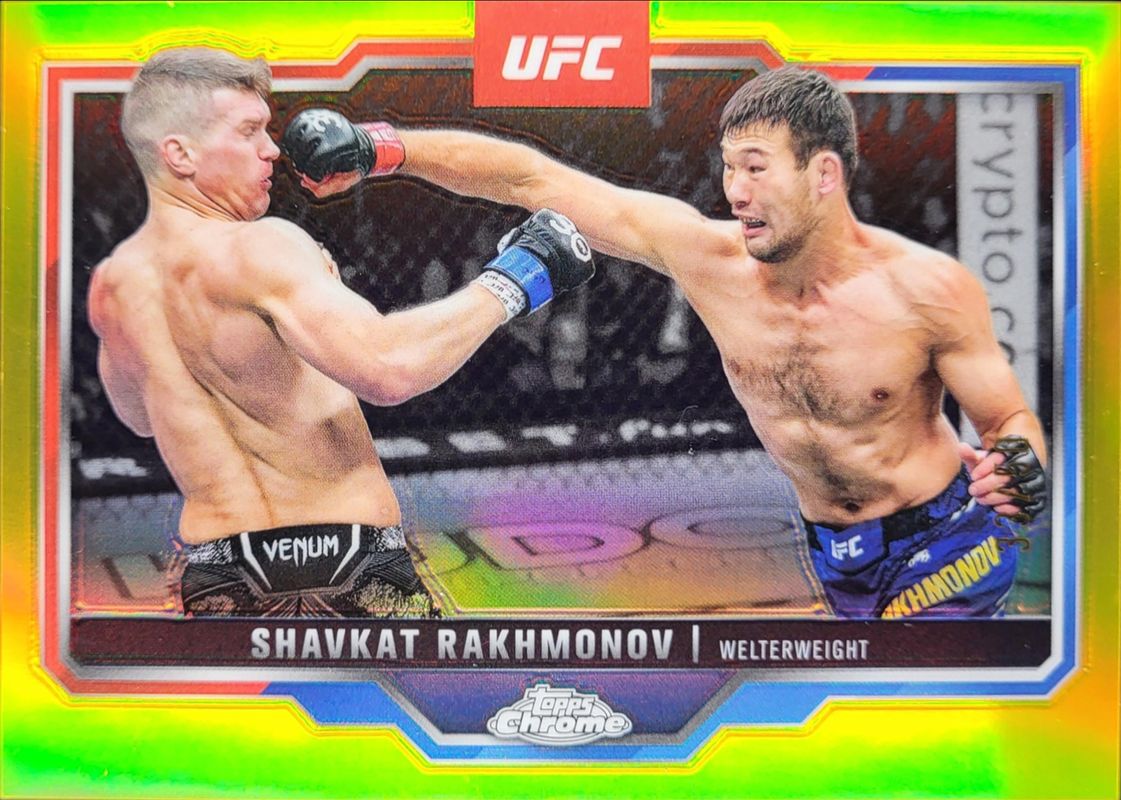 Shavkat Rakhmonov 2025 Topps Chrome UFC #125 Gold Refractor /50 RAW