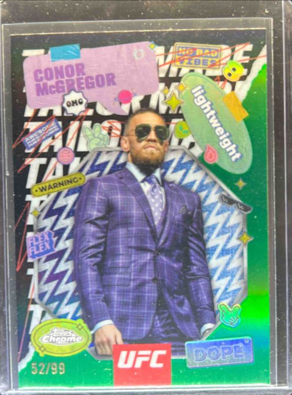Conor McGregor 2025 Topps Chrome UFC #TRM-10 Tailor Made - Green Refractor /99 RAW