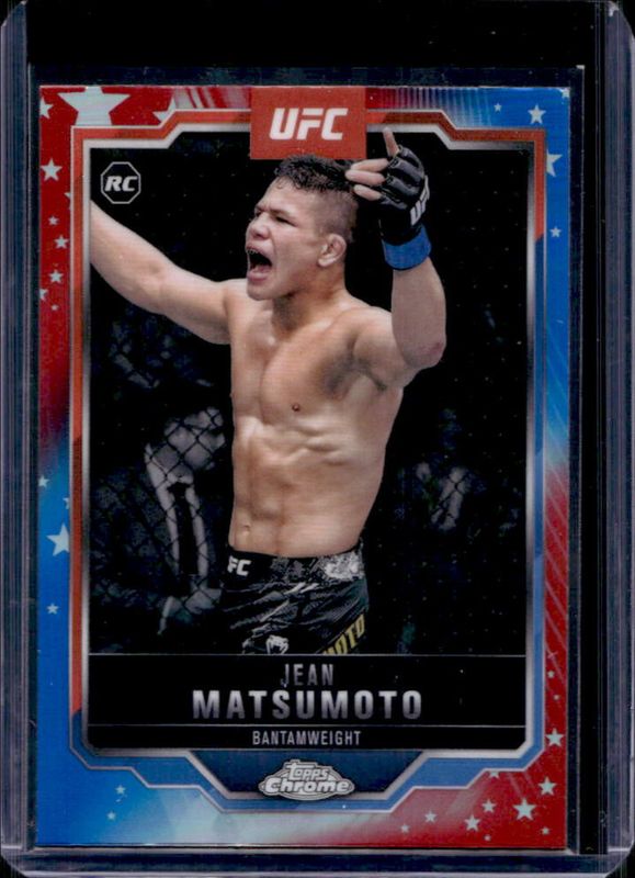 Jean Matsumoto 2025 Topps Chrome UFC #52 Red & Blue Refractor Rookie RAW