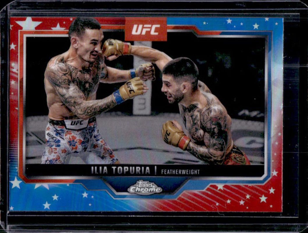 Ilia Topuria 2025 Topps Chrome UFC #43 Red & Blue Refractor RAW