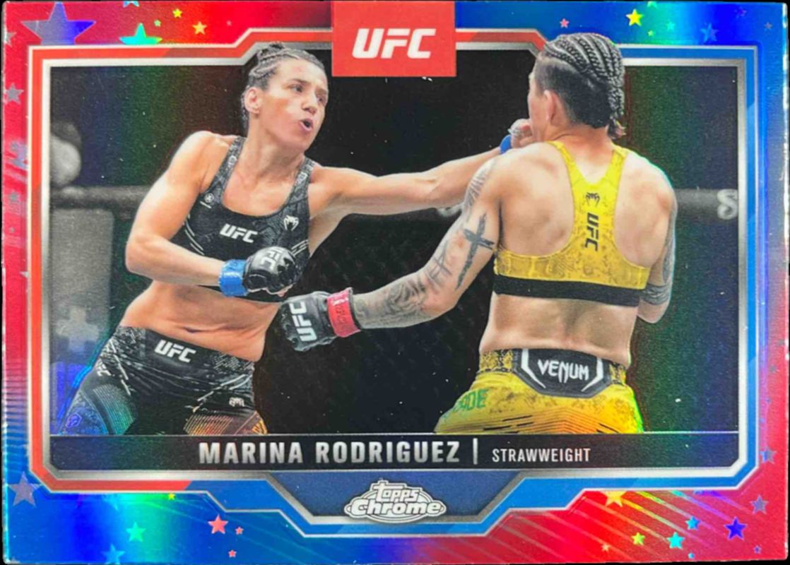 2025 Topps Chrome UFC #145 Red & Blue Refractor