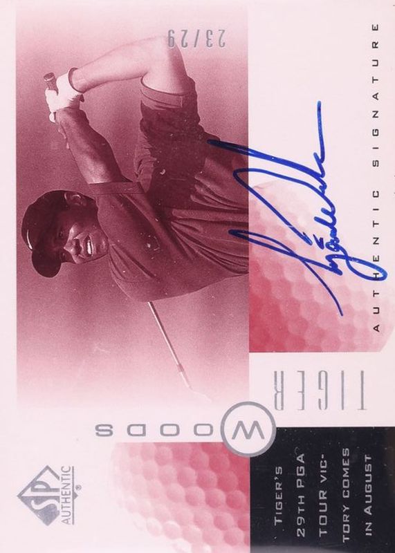 2001 SP Authentic #TW Sign of the Times - Red (29th PGA Tour Victory) /29