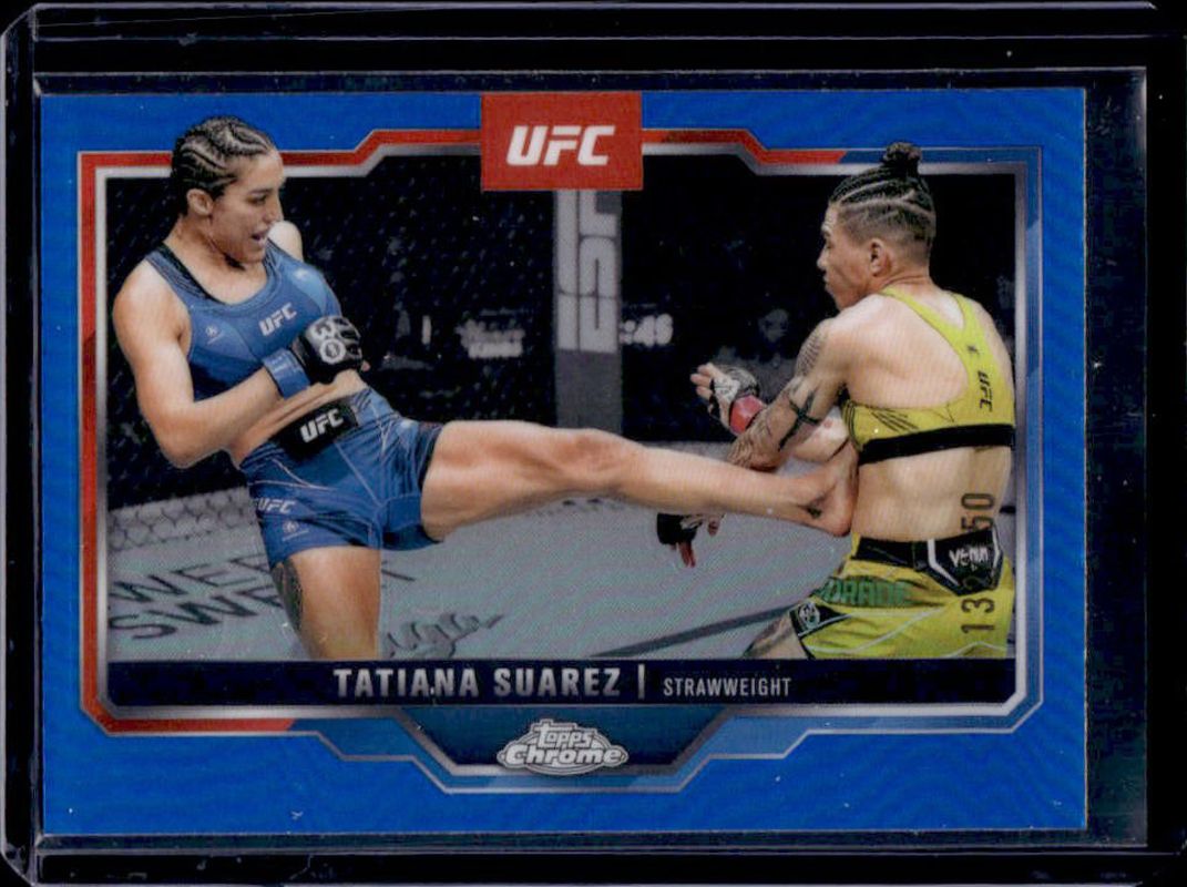 Tatiana Suarez 2025 Topps Chrome UFC #72 Blue Refractor /150 RAW