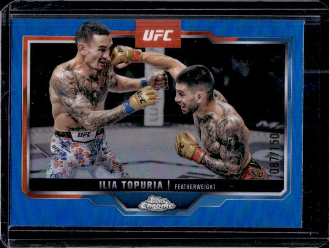 Ilia Topuria 2025 Topps Chrome UFC #43 Blue Refractor /150 RAW