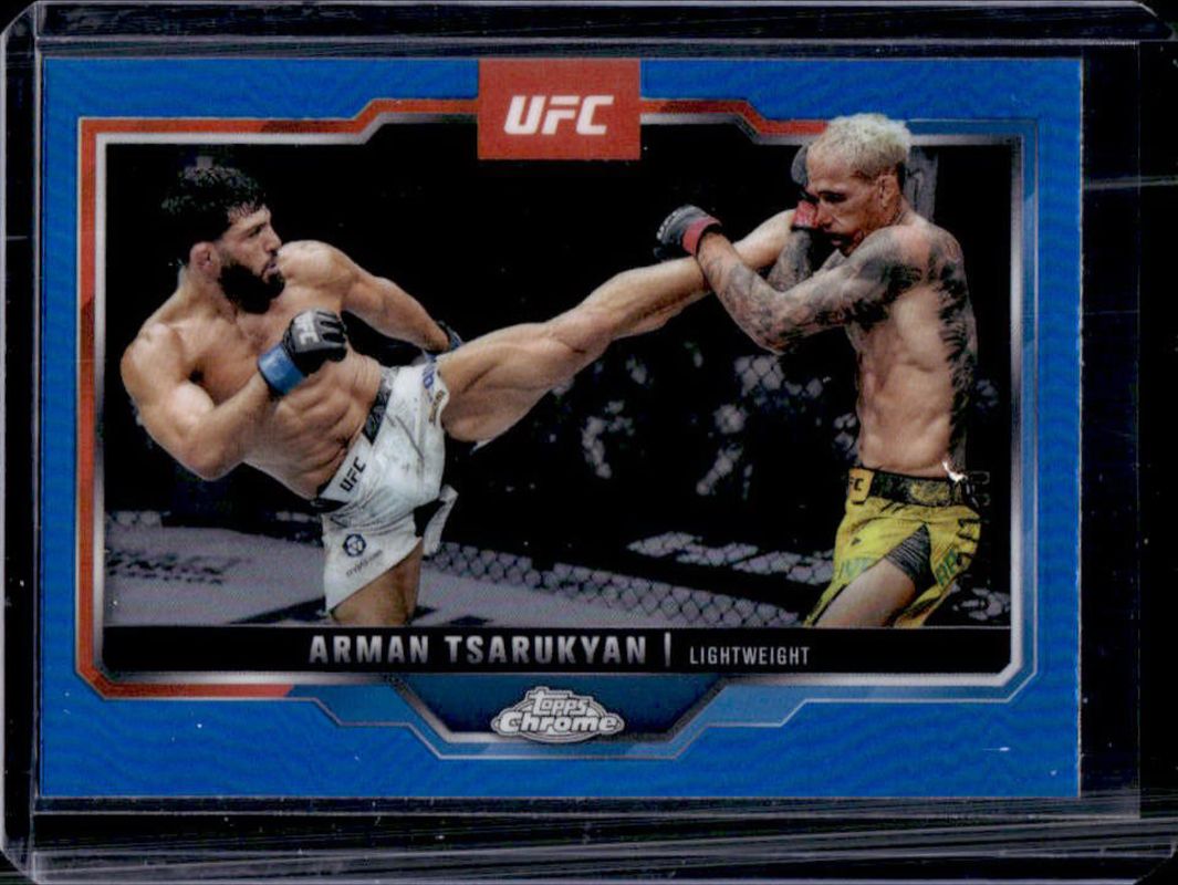 Arman Tsarukyan 2025 Topps Chrome UFC #94 Blue Refractor /150 RAW
