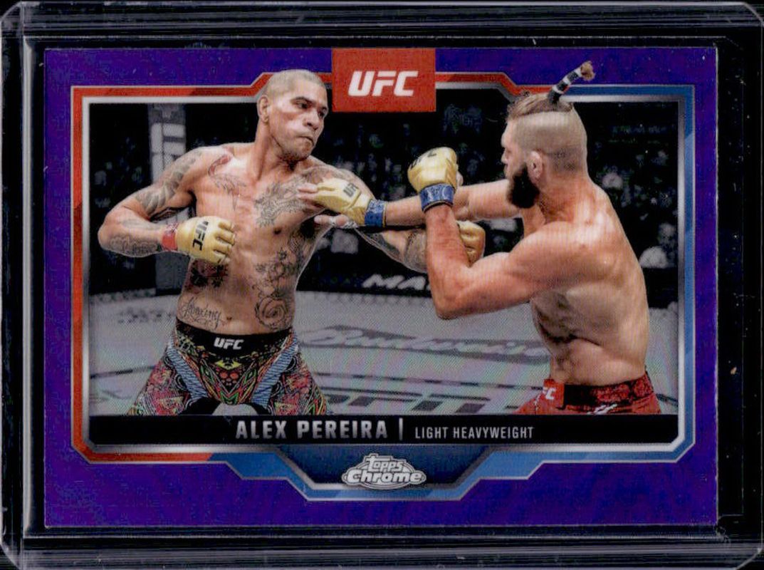 Alex Pereira 2025 Topps Chrome UFC #2 Purple Refractor RAW