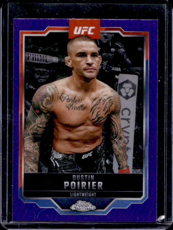 Dustin Poirier 2025 Topps Chrome UFC #7 Purple Refractor RAW