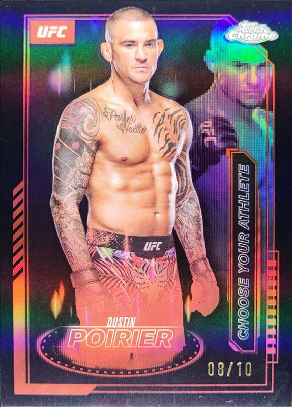 Dustin Poirier 2025 Topps Chrome UFC #MCL-1 Mission Control - Black Refractor /10 RAW