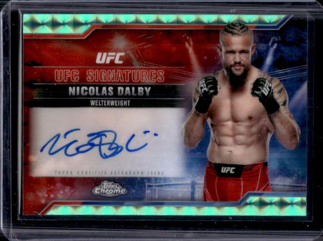 2025 Topps Chrome UFC #SIG-ND UFC Signatures - Aqua Geometric Refractor