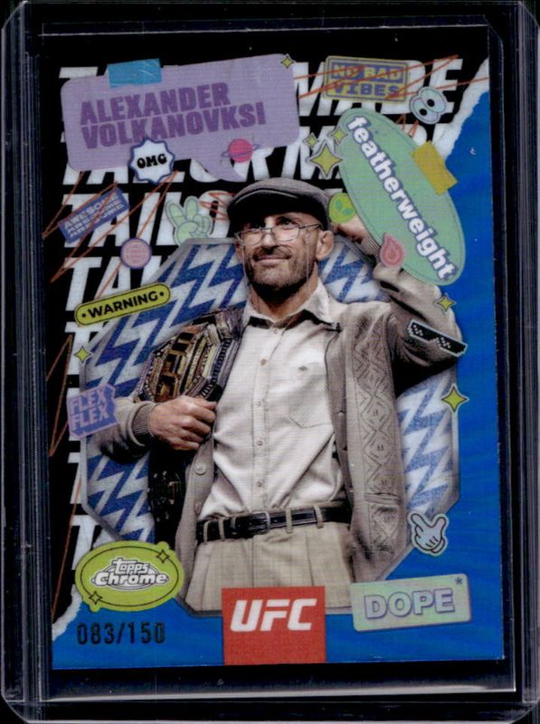 Alexander Volkanovski 2025 Topps Chrome UFC #TRM-3 Tailor Made - Blue Refractor /150 RAW