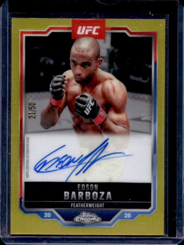 2025 Topps Chrome UFC #CVA-EB Chrome Veteran Autographs - Gold Refractor /50