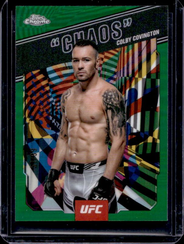 Colby Covington 2025 Topps Chrome UFC #AKA-7 AKA - Green Refractor /99 RAW