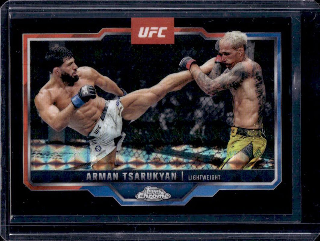 Arman Tsarukyan 2025 Topps Chrome UFC #94 Black Geometric Refractor /2 RAW