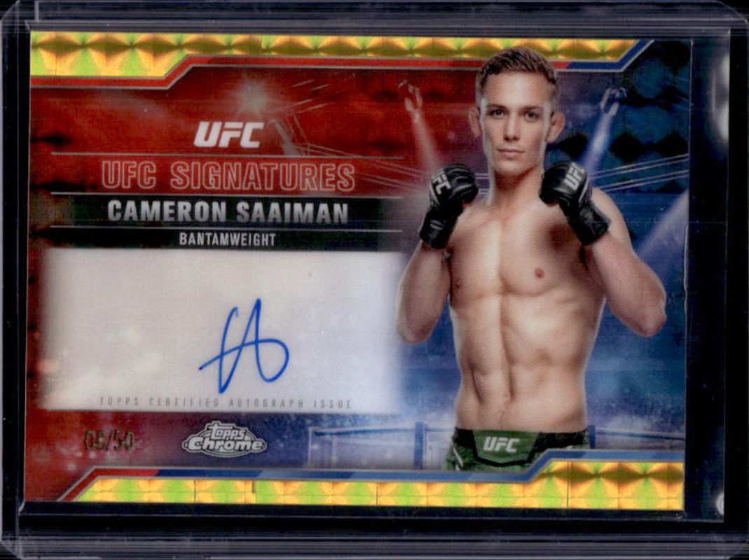 2025 Topps Chrome UFC #SIG-CS UFC Signatures - Gold Geometric Refractor /50