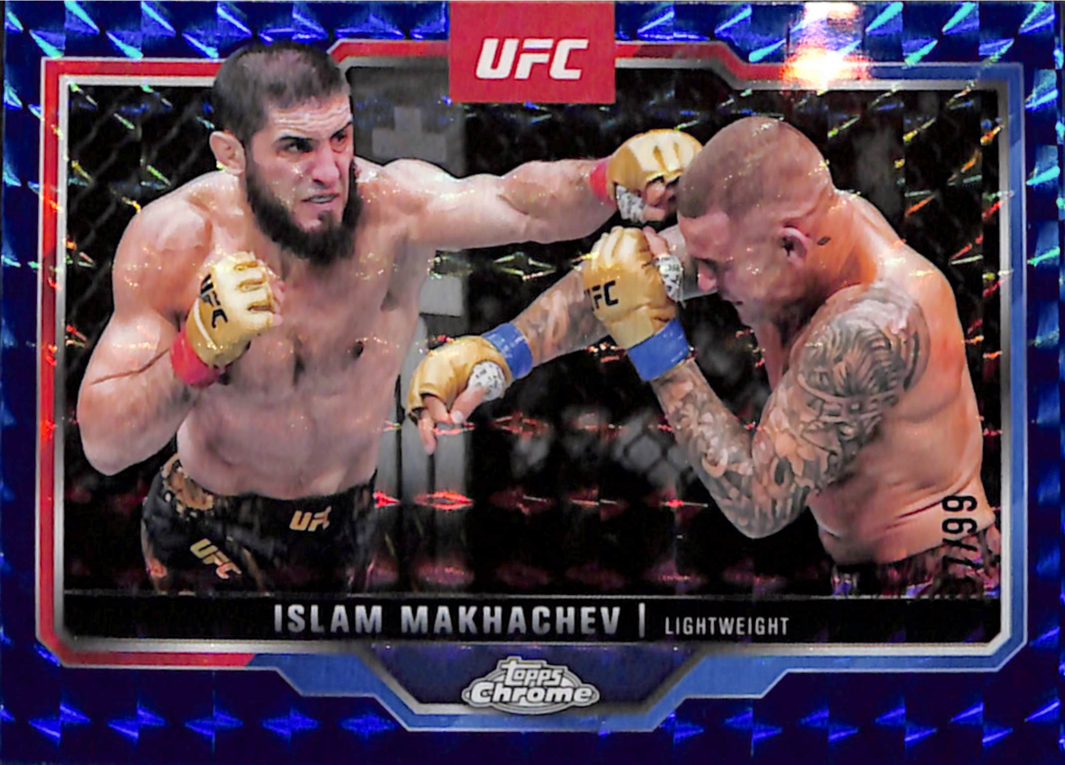 Islam Makhachev 2025 Topps Chrome UFC #200 Blue Geometric Refractor /99 ...