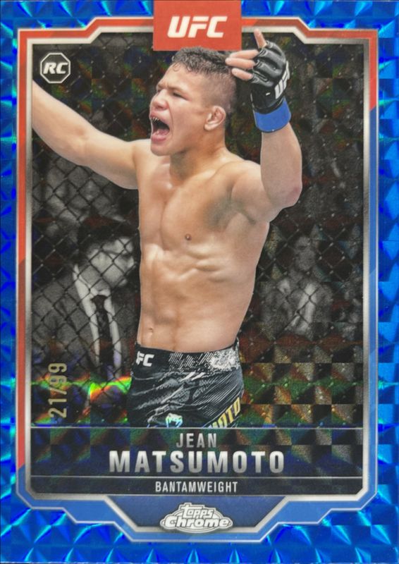 Jean Matsumoto 2025 Topps Chrome UFC #52 Blue Geometric Refractor /99 Rookie RAW