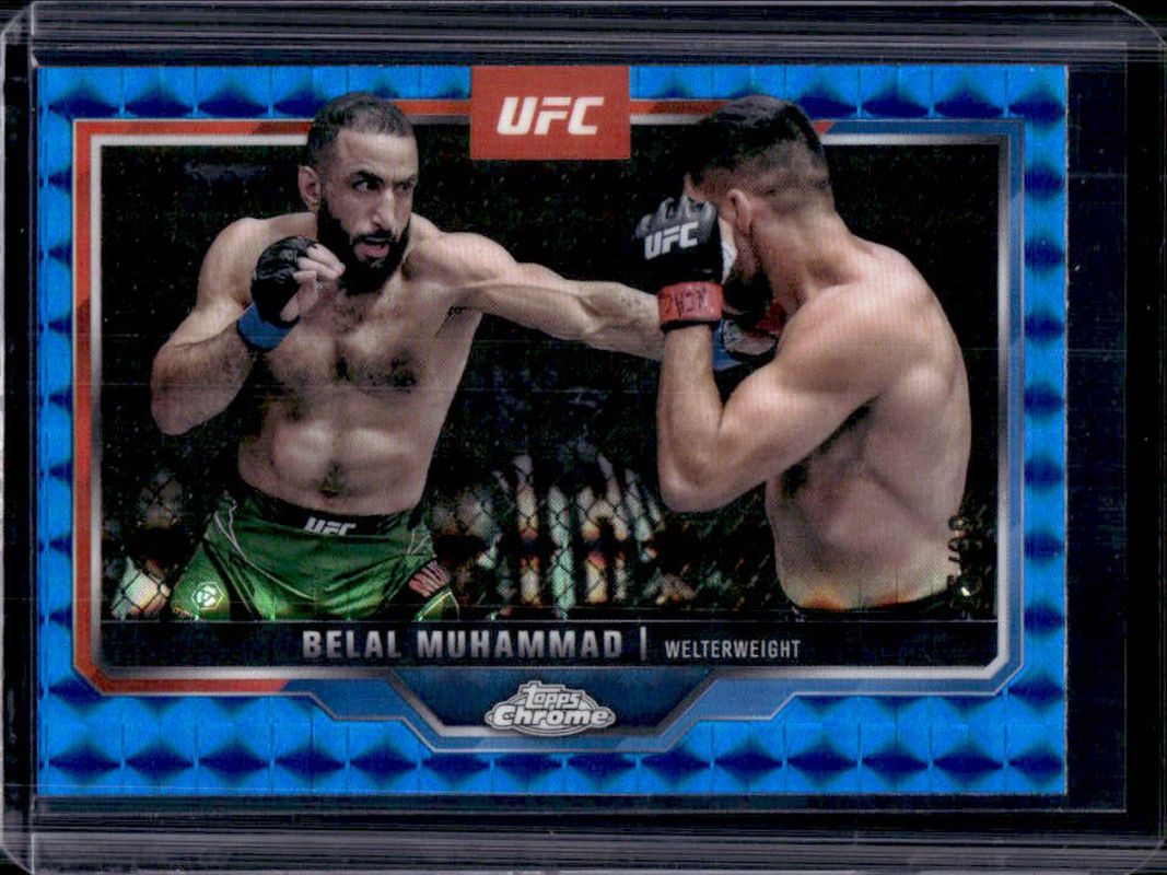 Belal Muhammad 2025 Topps Chrome UFC #126 Blue Geometric Refractor /99 RAW