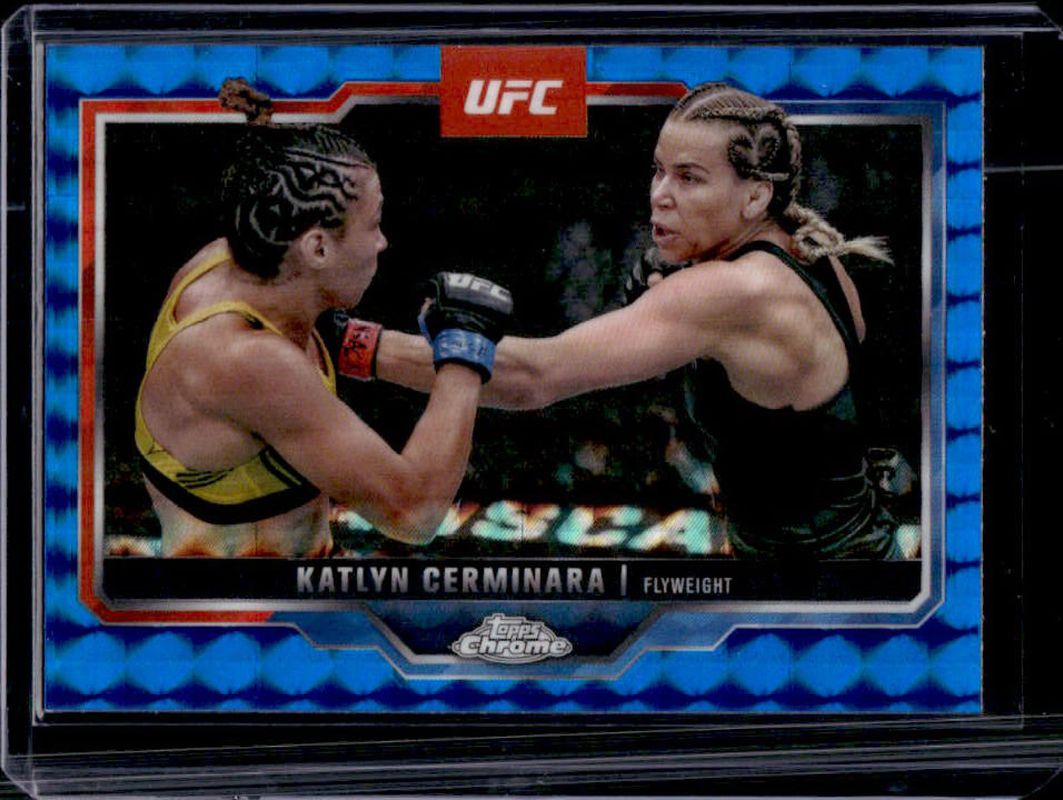 Katlyn Cerminara 2025 Topps Chrome UFC #114 Blue Geometric Refractor /99 RAW