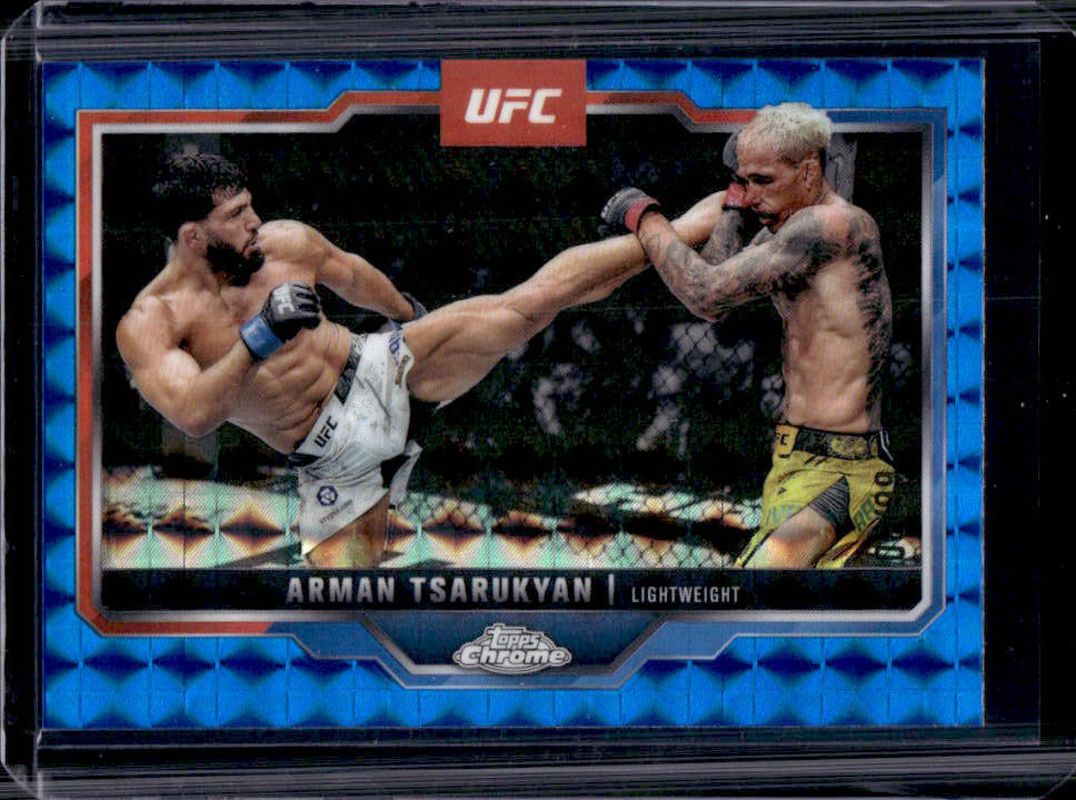Arman Tsarukyan 2025 Topps Chrome UFC #94 Blue Geometric Refractor /99 RAW