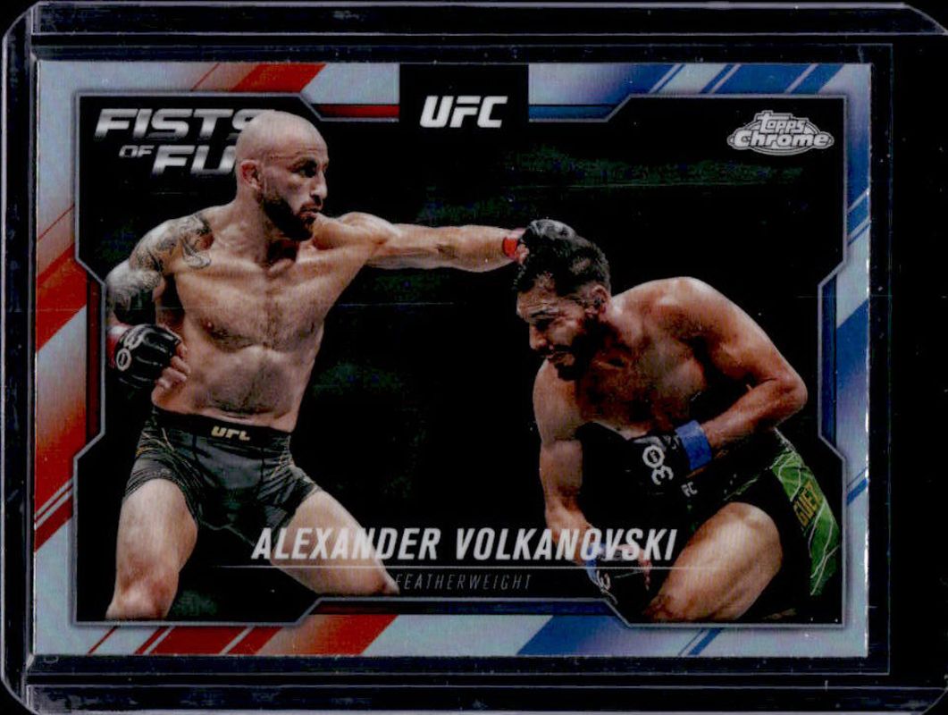 Alexander Volkanovski 2025 Topps Chrome UFC #FOF-9 Fists of Fury RAW