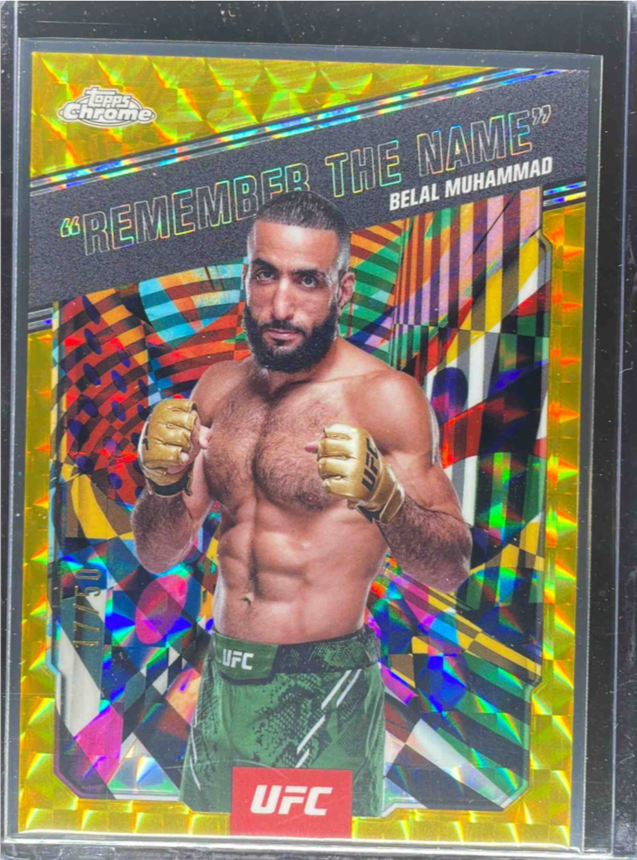 Belal Muhammad 2025 Topps Chrome UFC #AKA-1 AKA - Gold Geometric ...