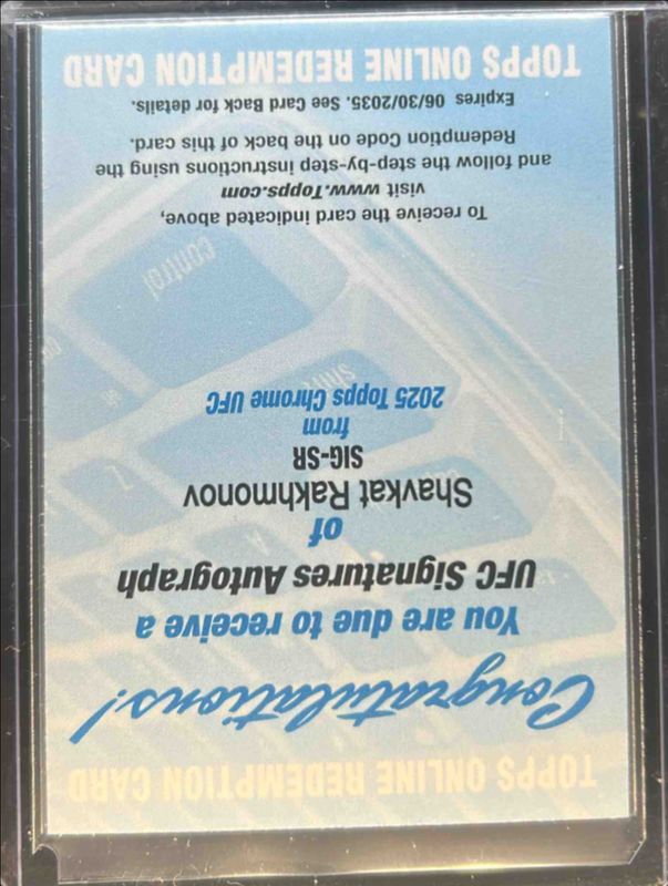 Shavkat Rakhmonov 2025 Topps Chrome UFC #SIG-SR UFC Signatures RAW