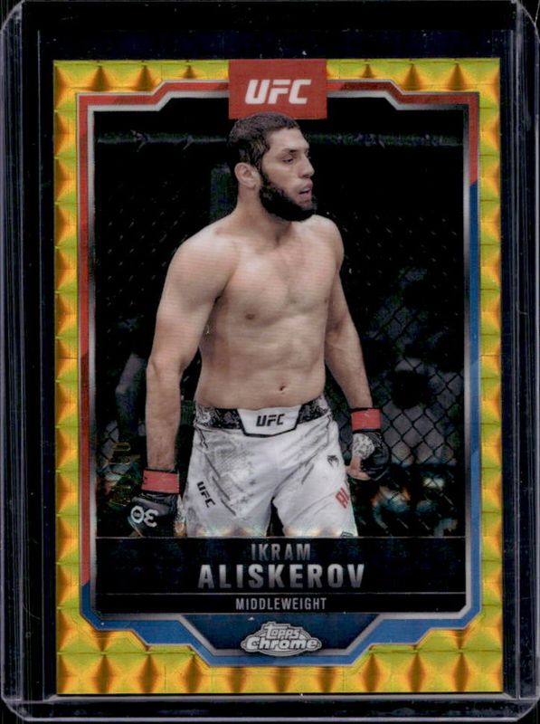 Ikram Aliskerov 2025 Topps Chrome UFC #86 Gold Geometric Refractor /50 RAW