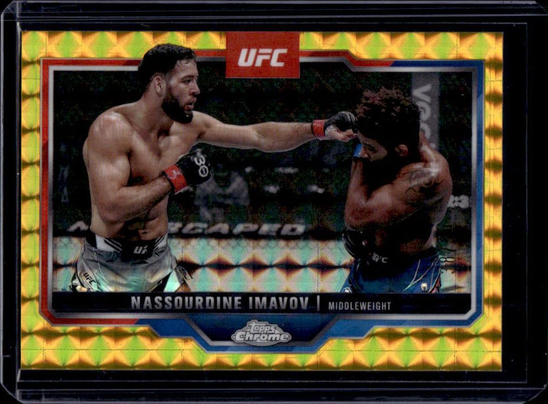 Nassourdine Imavov 2025 Topps Chrome UFC #155 Gold Geometric Refractor /50 RAW